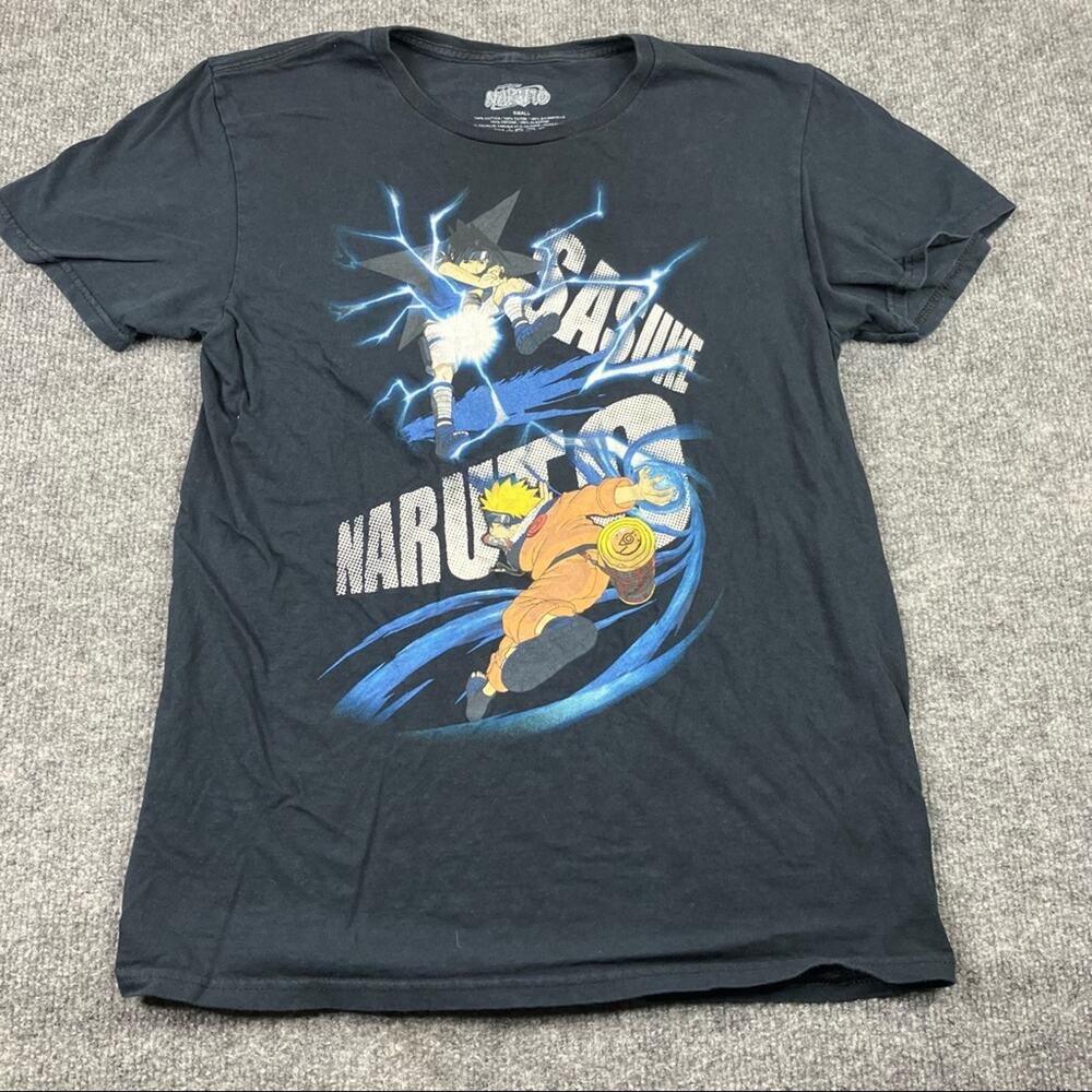 Naruto tee‎ sasuki small Black Boys Womens XS